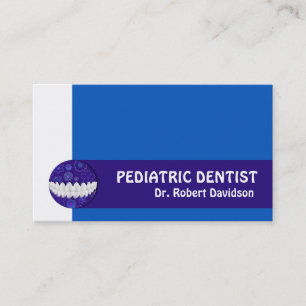 Dental Care Pediatric Dentist Blue Smile Business Card