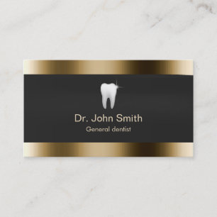 Dental Care Professional Gold Border Business Card