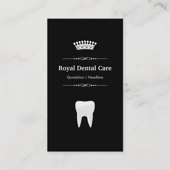 Dental Care - Professional Modern Black White Business Card | Zazzle