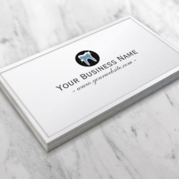 Dental Care Simple Teeth Icon Dentist Business Card by cardfactory at Zazzle