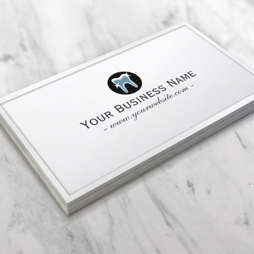 Customizable Simple Teeth icon Dentist Business Card