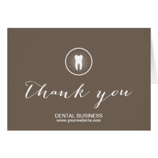 Dental Care Simple Tooth Icon Business Thank You Card