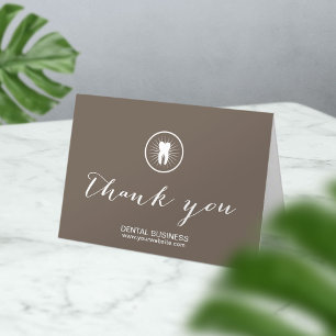 Dental Care Simple Tooth Icon Business Thank You Card