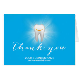 Dental Care Smiling Tooth Plain Business Thank You Card