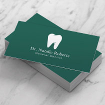 Dental Care Tooth Logo Plain Teal Green Dentist  Appointment Card