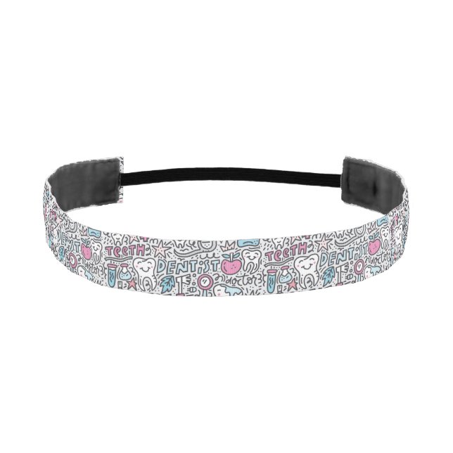 Dental Cartoon Pattern Athletic Headband (Front)