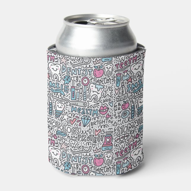 Dental Cartoon Pattern Can Cooler (Can Front)