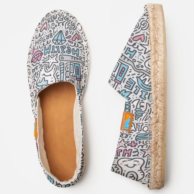 Dental Cartoon Pattern Espadrilles (Side)