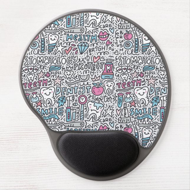 Dental Cartoon Pattern Gel Mouse Pad (Front)