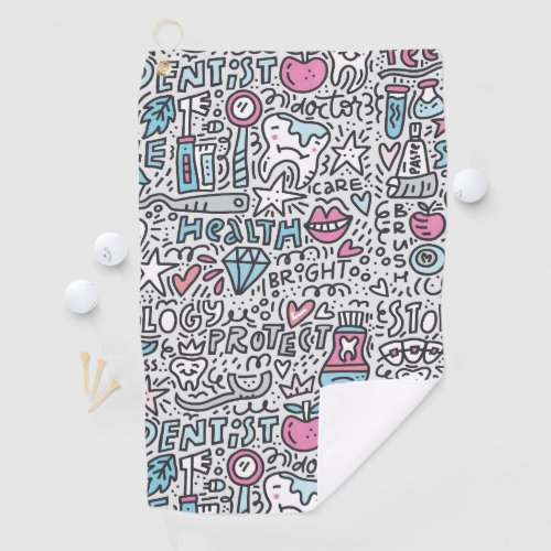 Dental Cartoon Pattern Golf Towel