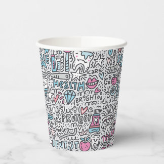 Dental Cartoon Pattern Paper Cups