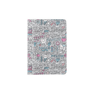Dental Cartoon Pattern Passport Holder