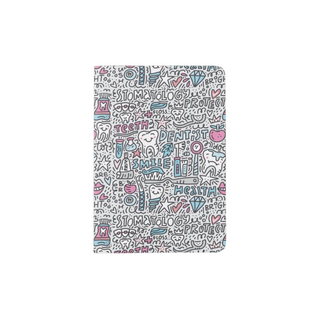 Dental Cartoon Pattern Passport Holder (Front)