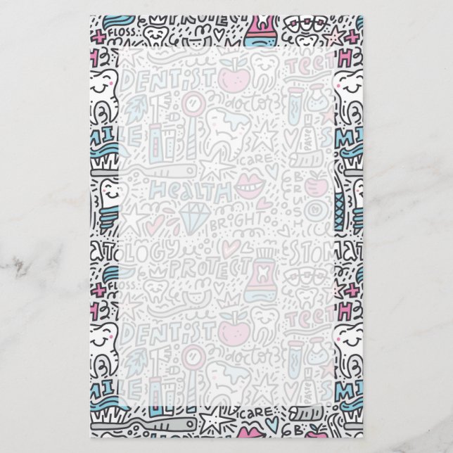Dental Cartoon Pattern Stationery (Front)