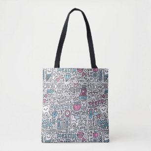 Dental Cartoon Pattern Tote Bag