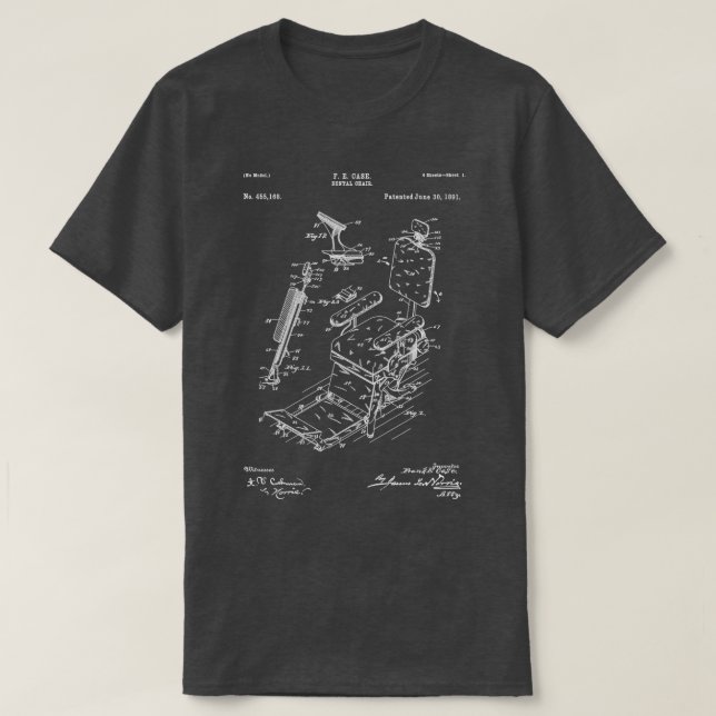 Dental Chair 1891 patent white T-Shirt (Design Front)