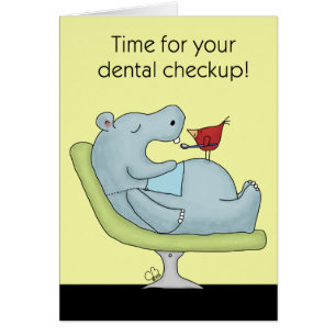 Dental Checkup Hippopotamus Cards