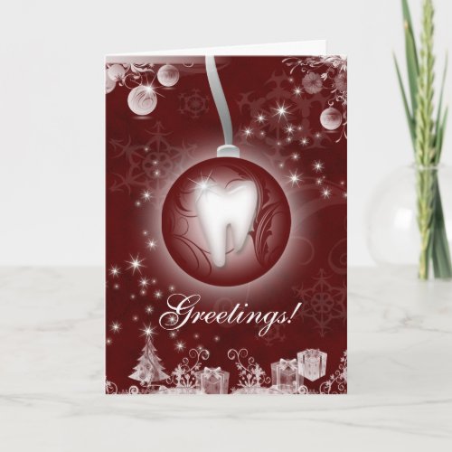 Dental Christmas Card Red