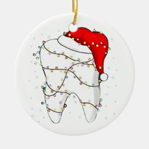 Dental Christmas Dunny Dentist Holiday Ceramic Ornament