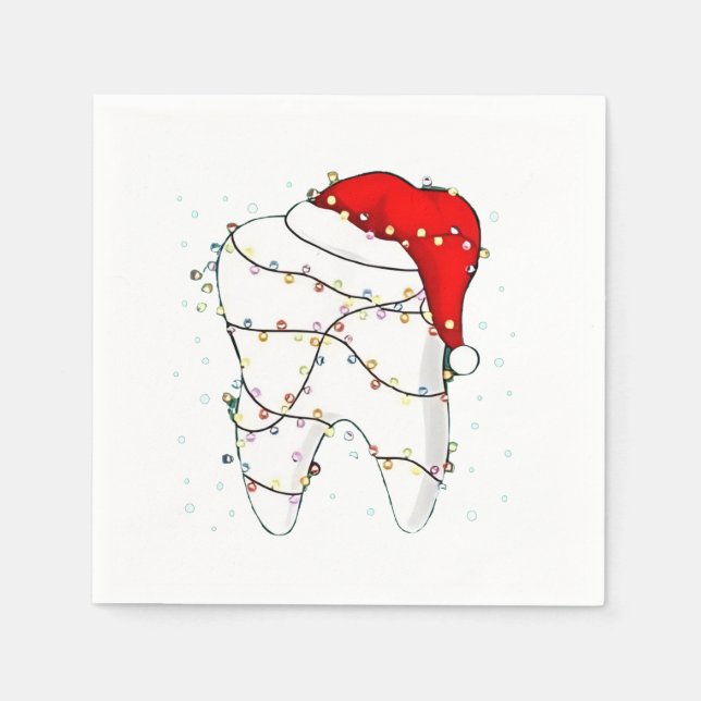 Dental Christmas Dunny Dentist Holiday  Napkins (Front)