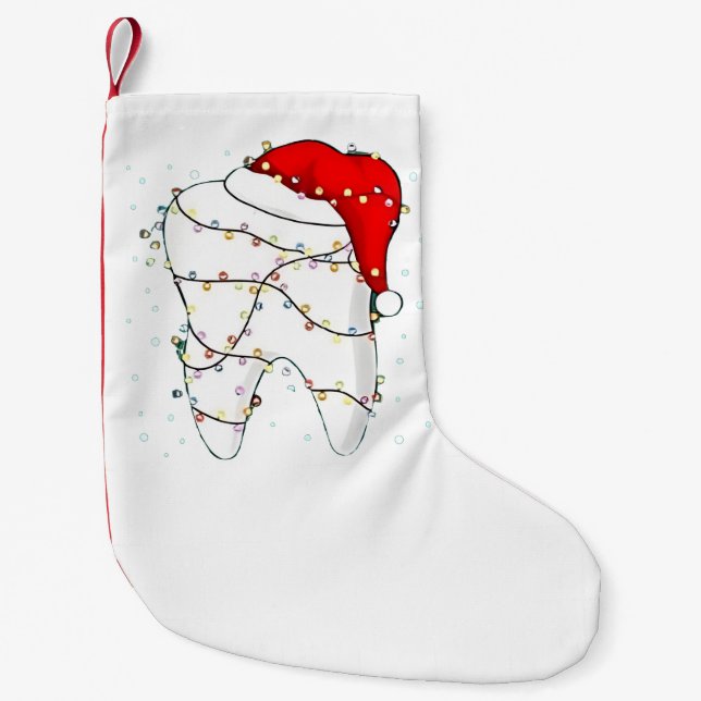 Dental Christmas Dunny Dentist Holiday  Small Christmas Stocking (Front)