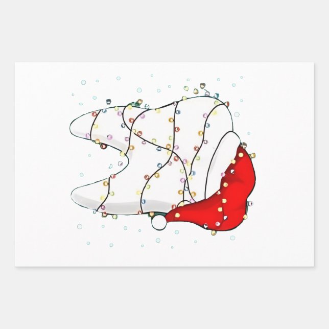 Dental Christmas Dunny Dentist Holiday  Wrapping Paper Sheets (Front)