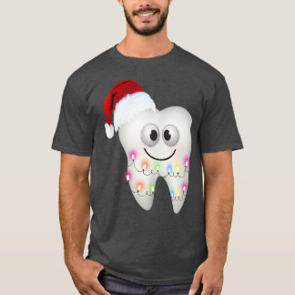 Dental Christmas Funny Dental Hygienist Santa Hat T-Shirt