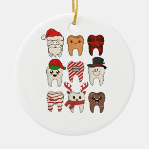 Dental Christmas Funny Dentist Holiday Ceramic Ornament
