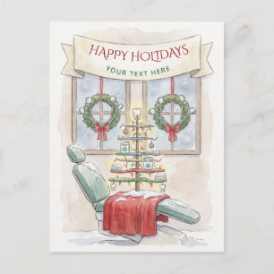 Dental Christmas Tree Dentist Christmas Holiday  Postcard