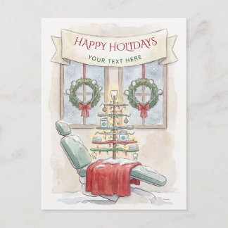 Dental Christmas Tree Dentist Christmas Holiday Postcard