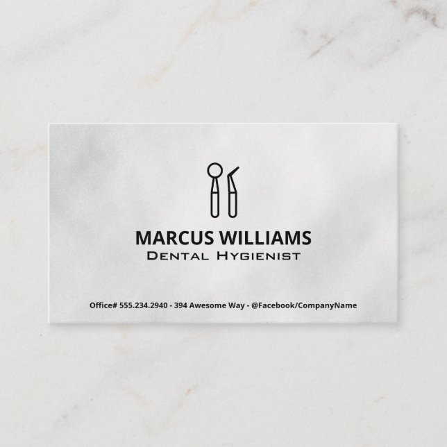 Dental Cleaning Tools Business Card (Front)