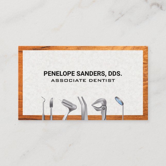 Dental Cleaning Tools | Dentistry Business Card (Front)