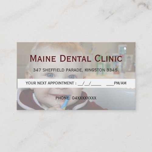 Dental Clinic Brushing Teeth Appointment Card