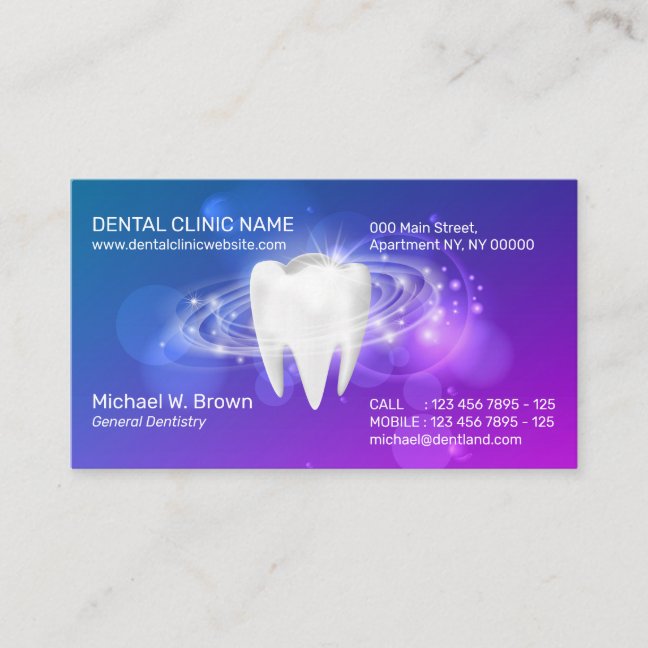 Dental Clinic Dentist Appointment 3d Teeth Business Card