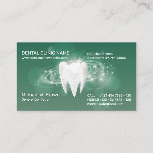 Dental Clinic Dentist Appointment 3d Tooth Business Card