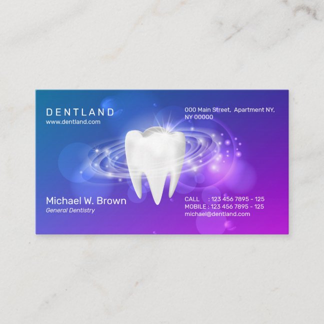 Dental Clinic Dentist Appointment Purple navy Business Card