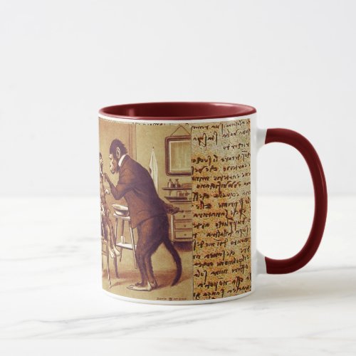 DENTAL CLINIC DENTIST MONKEY AND CAT  Parchment Mug