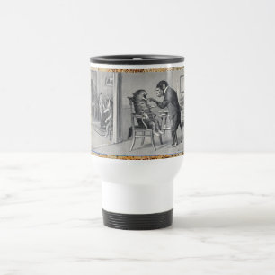 DENTAL CLINIC, DENTIST MONKEY AND CAT Parchment Travel Mug