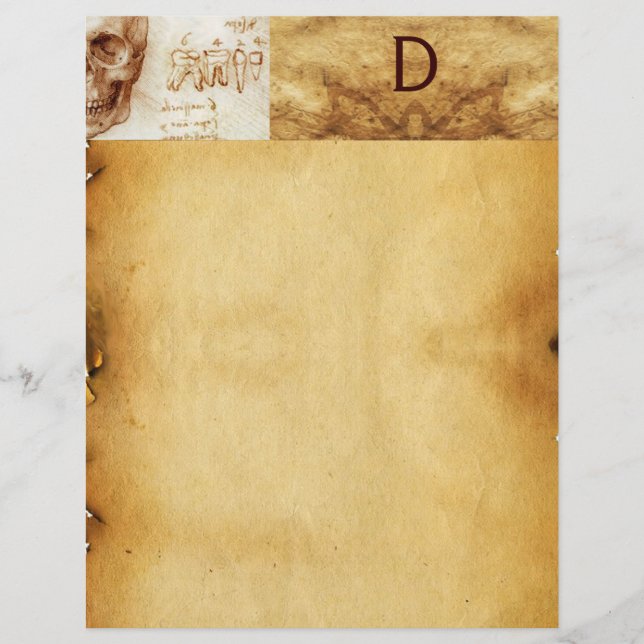 DENTAL CLINIC ,DENTIST MONOGRAM ,Antique Parchment (Front)