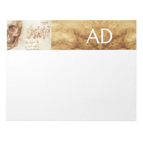 DENTAL CLINIC DENTIST MONOGRAM Antique Parchment Notepad