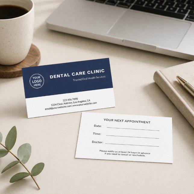 Dental Clinic Dentist Professional Logo Appointment Card (Dental Clinic Dentist Professional Logo Appointment Card)