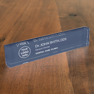 Dental Clinic Dentist Professional Logo Desk Name Plate