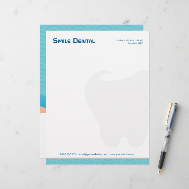 Dental Clinic | Dentist Services Office Letterhead (Front/Back In Situ)
