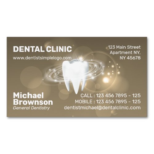 Dental Clinic Dentist Simple Teeth Whitening Business Card Magnet