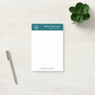 Dental Clinic Dentist Teal Professional Logo Post-it Notes