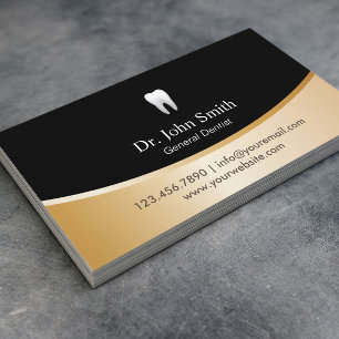 Dental Clinic Modern Black & Gold Appointment Card