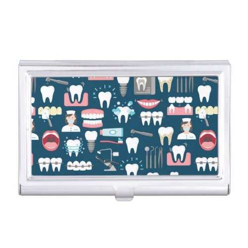 Dental Clinic Office Pattern Business Card Case