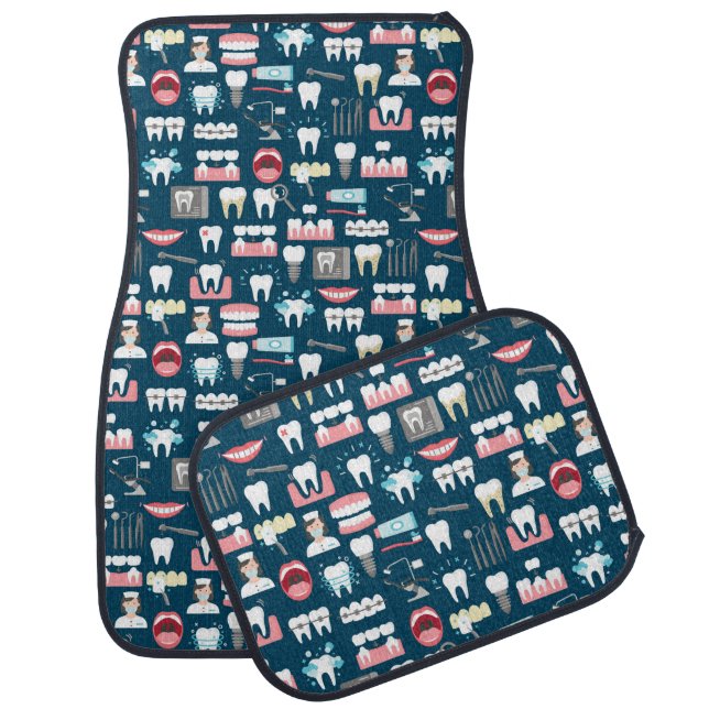 Dental Clinic Office Pattern Car Floor Mat (Set)