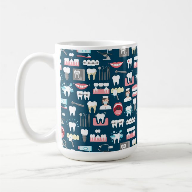 Dental Clinic Office Pattern Coffee Mug (Left)