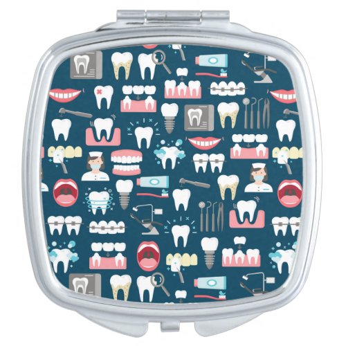 Dental Clinic Office Pattern Compact Mirror